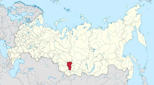 Кемеровская область на карте России
