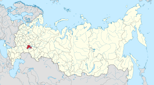 Ульяновская область на карте России