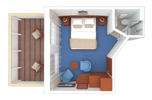 т/х Россия: Полулюкс А с балконом / шлюпочная палуба