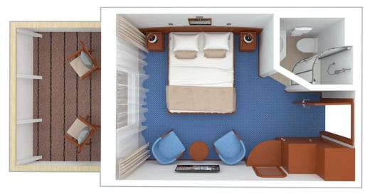 т/х Россия: Полулюкс Б с балконом / шлюпочная палуба