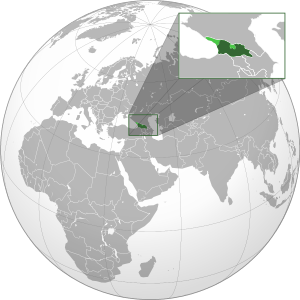 Авторство: Georgia (orthographic projection).svg: IzzedineEurope Location Georgia uncontrolled highlighted.svg: en:User:Canuckguy, дополнительные изменения: Николай Сидоров (transfered from ru-wiki)производное произведение: Chipmunkdavis. Собственная рабо