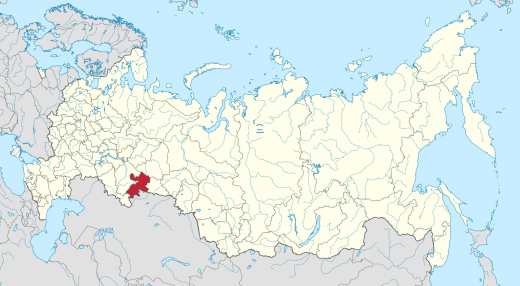 Челябинская область на карте России